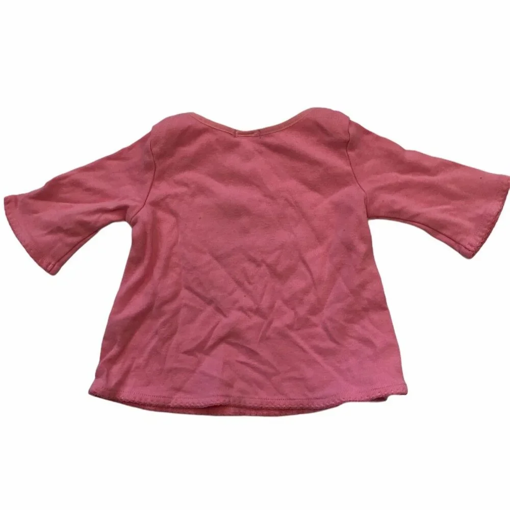 Carters 3M Pink Baby Girl Long-Sleeve Shirt Fruit Applique Cotton Top Lightweigh